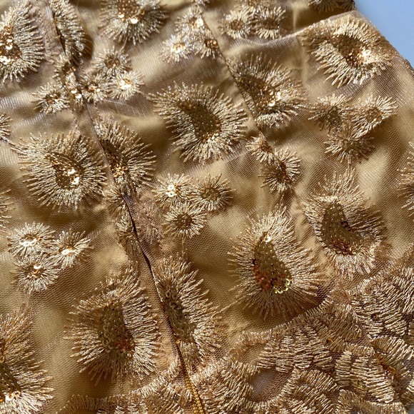 Handmade Golden Square Neck Top Blouse - Picture 4 of 4